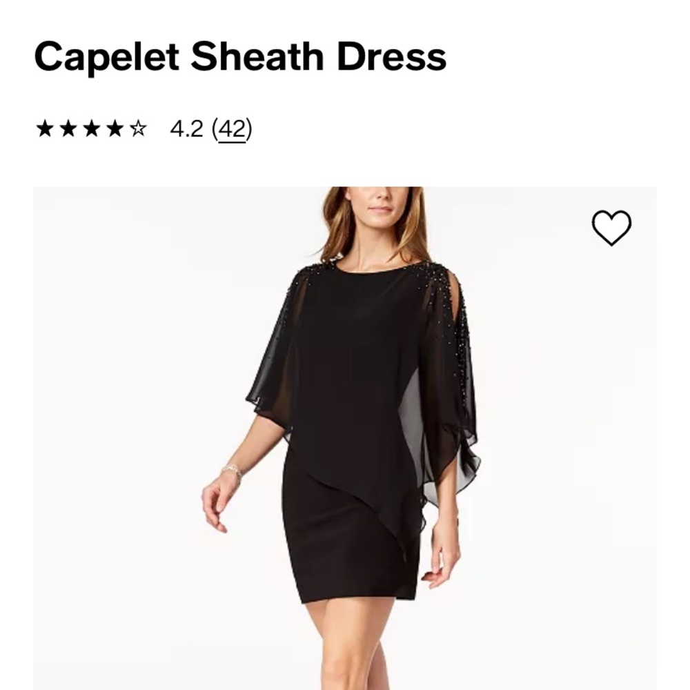 Black dress with bead detail.  Size 8